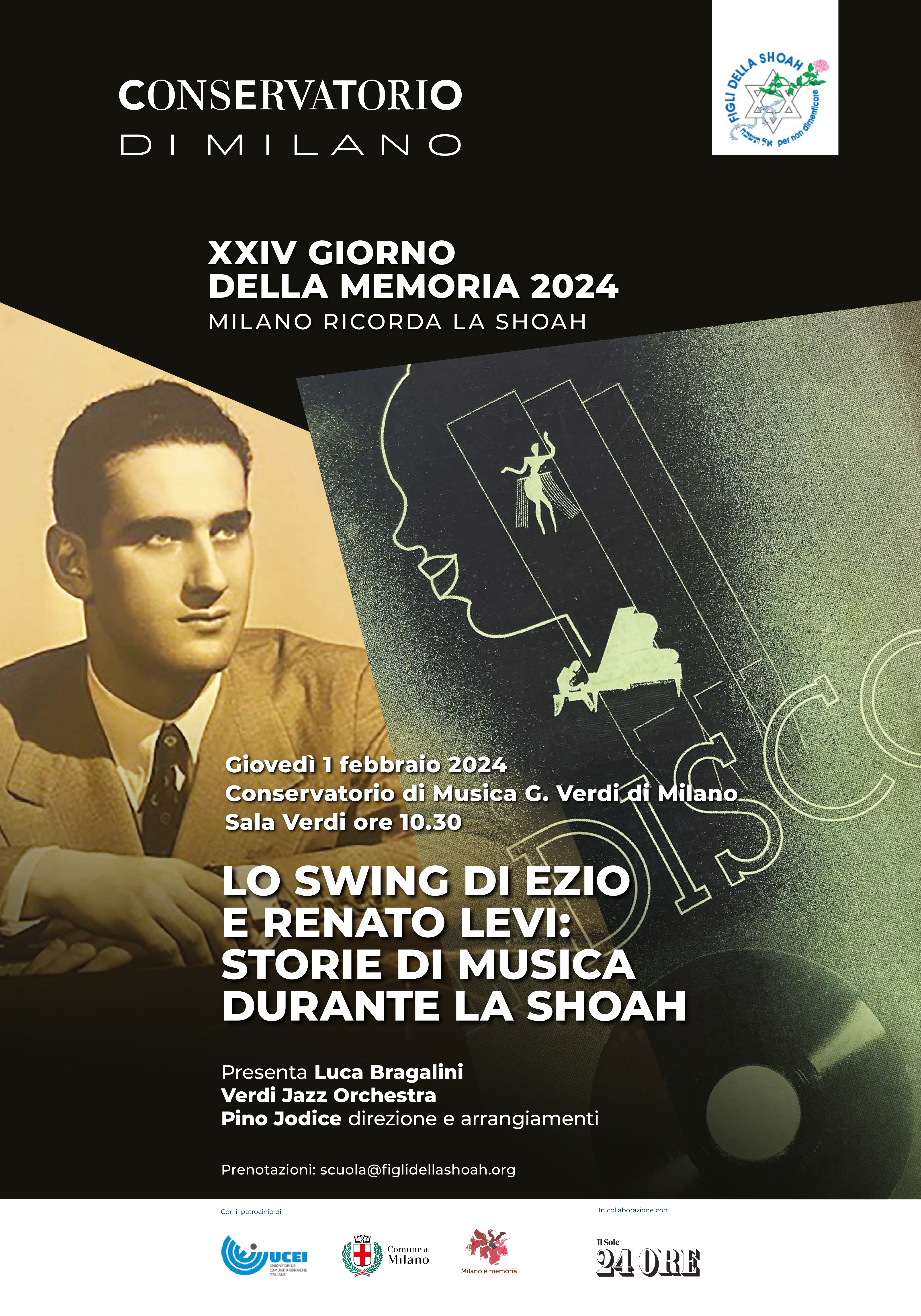 1° febbraio 2024 - ore 10.30 "Lo swing di Ezio e Renato Levi: due storie di musica durante la Shoah". EVENTO IN PRESENZA E ONLINE